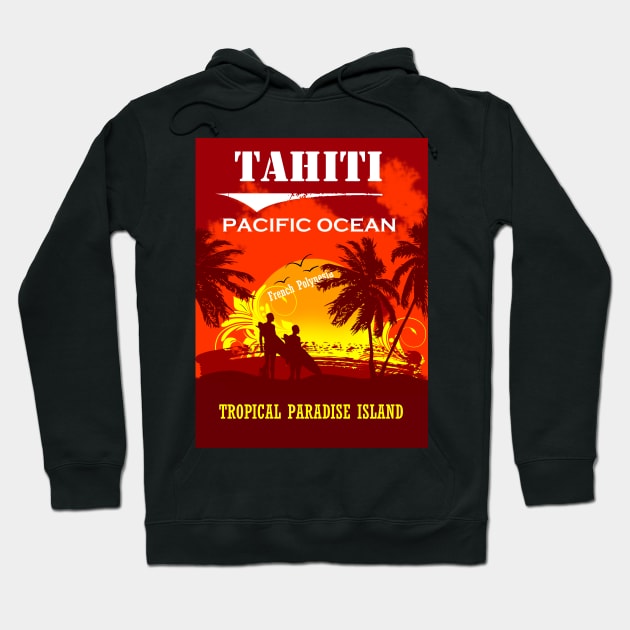 TAHITI Tropical Paradise Island Hoodie by dejava